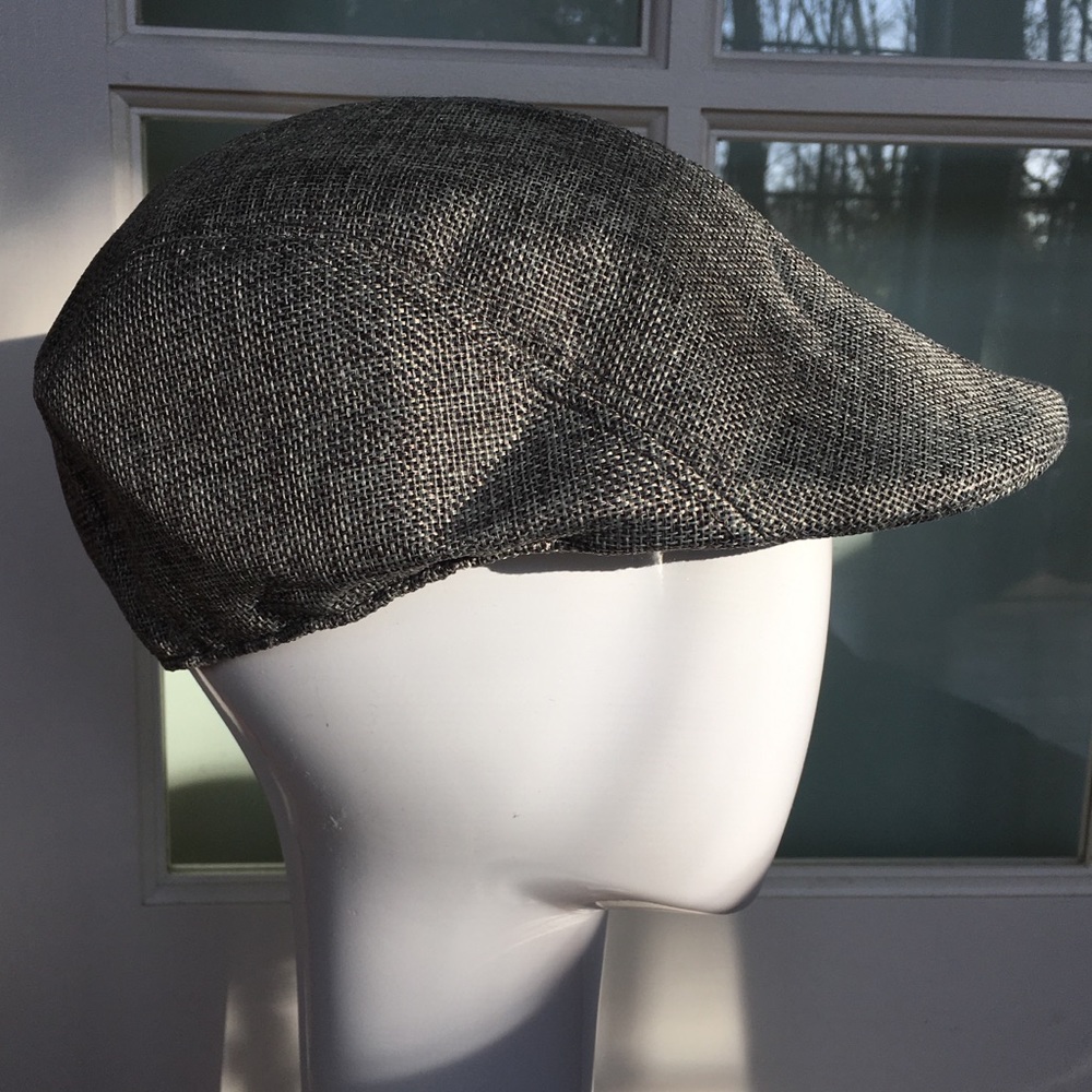 NEW linen newsboy golf sun hat cool summer grey - Picture 1 of 5